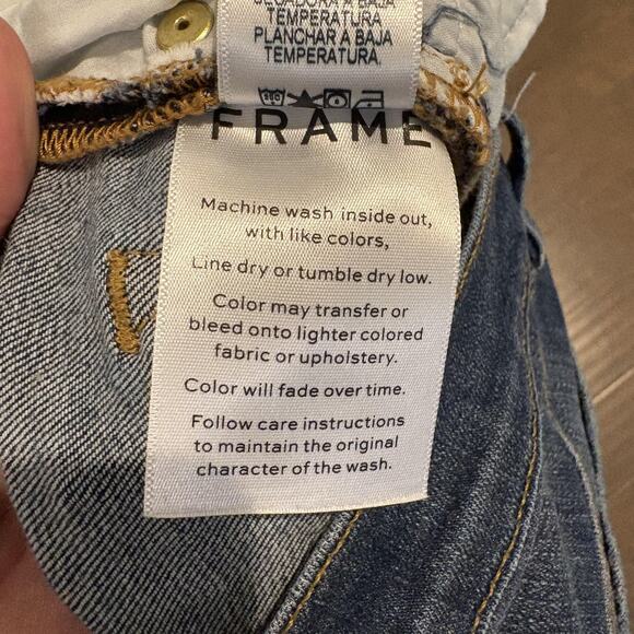 Frame Jeans Womens 25x24 Ali High Rise Cigarette Prescott Raw Hem Stretch Denim - Picture 14 of 16